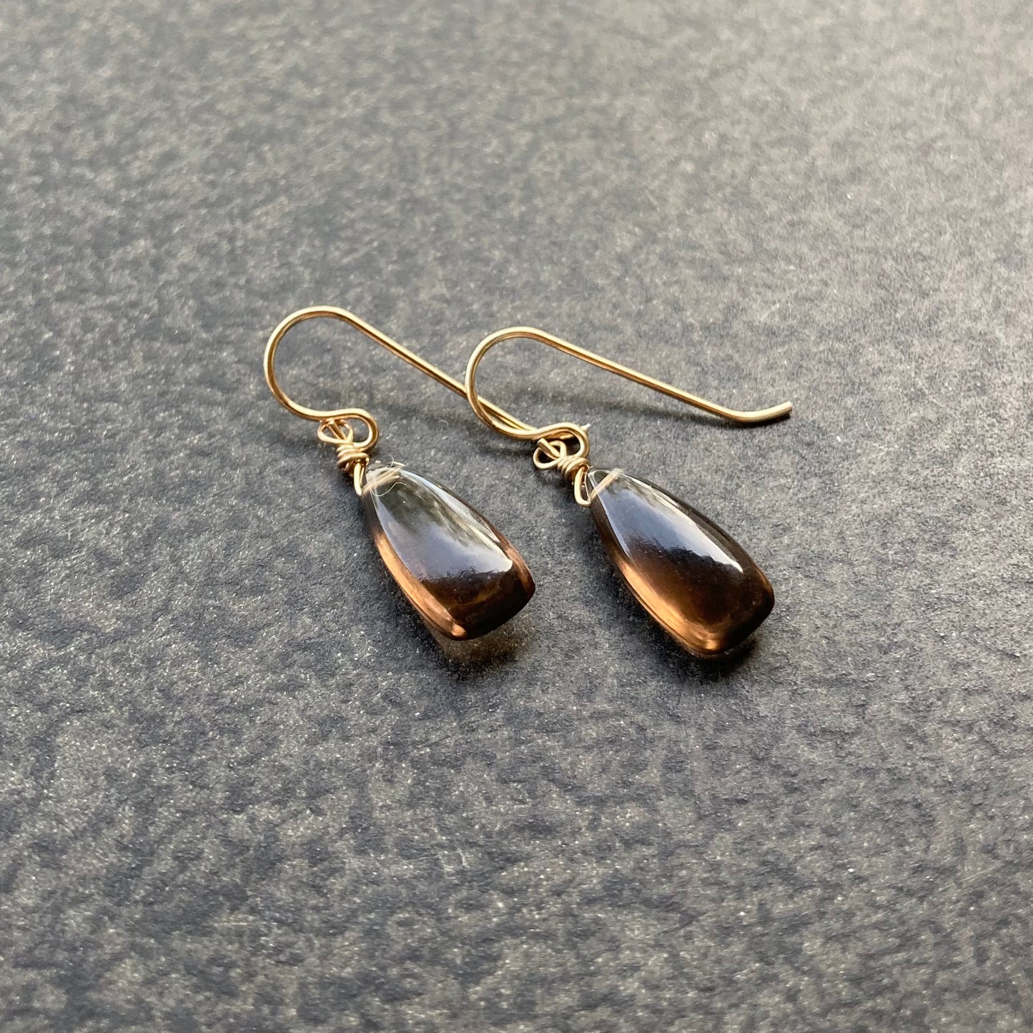 Smoky Quartz & 14k Gold Earrings