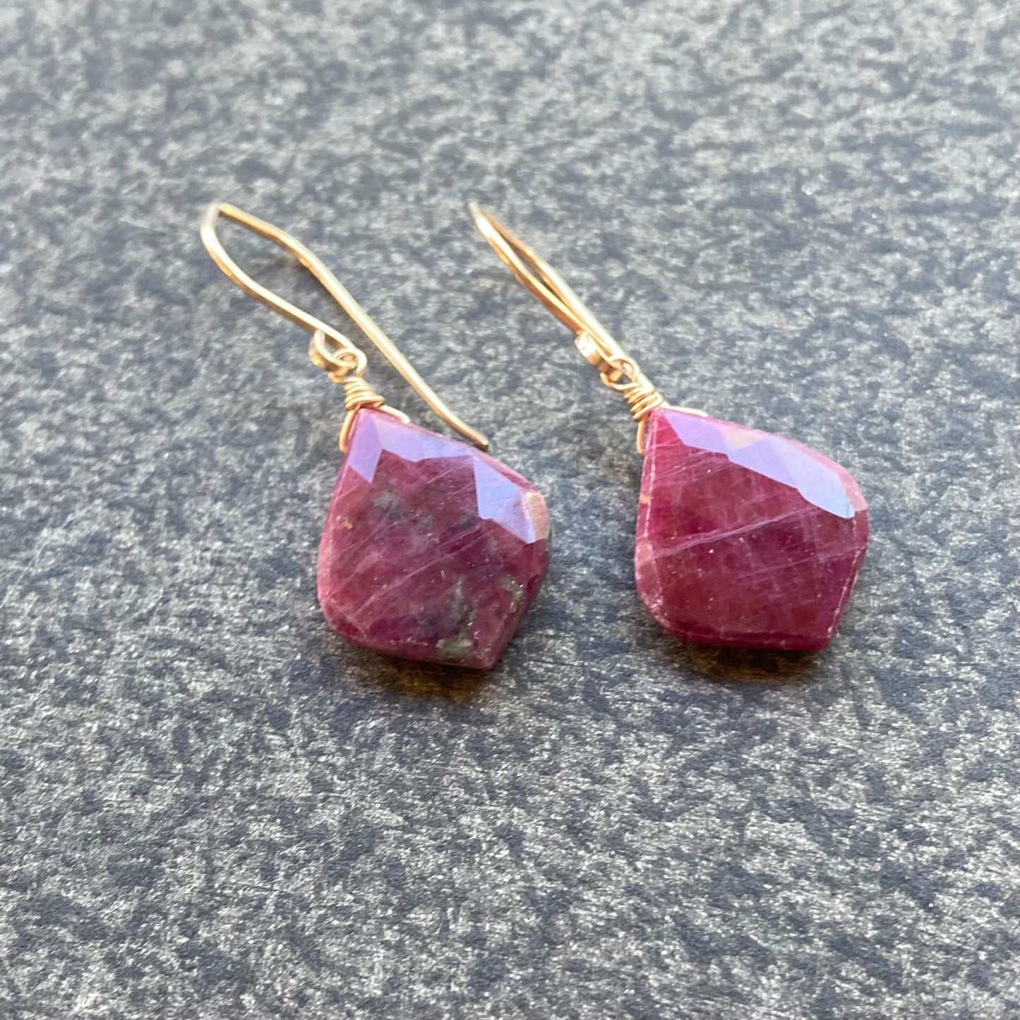 Ruby & Gold Earrings