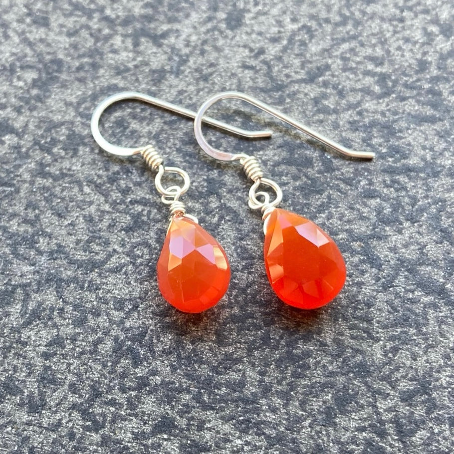 Carnelian & Sterling Silver Earrings