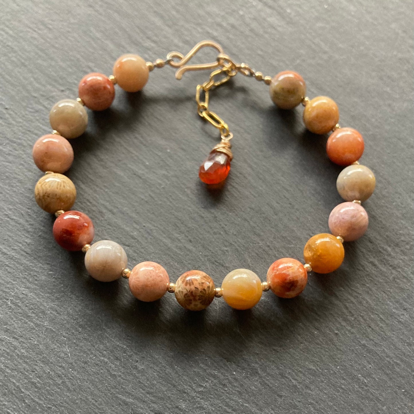 Fossil Coral & Gold Bracelet