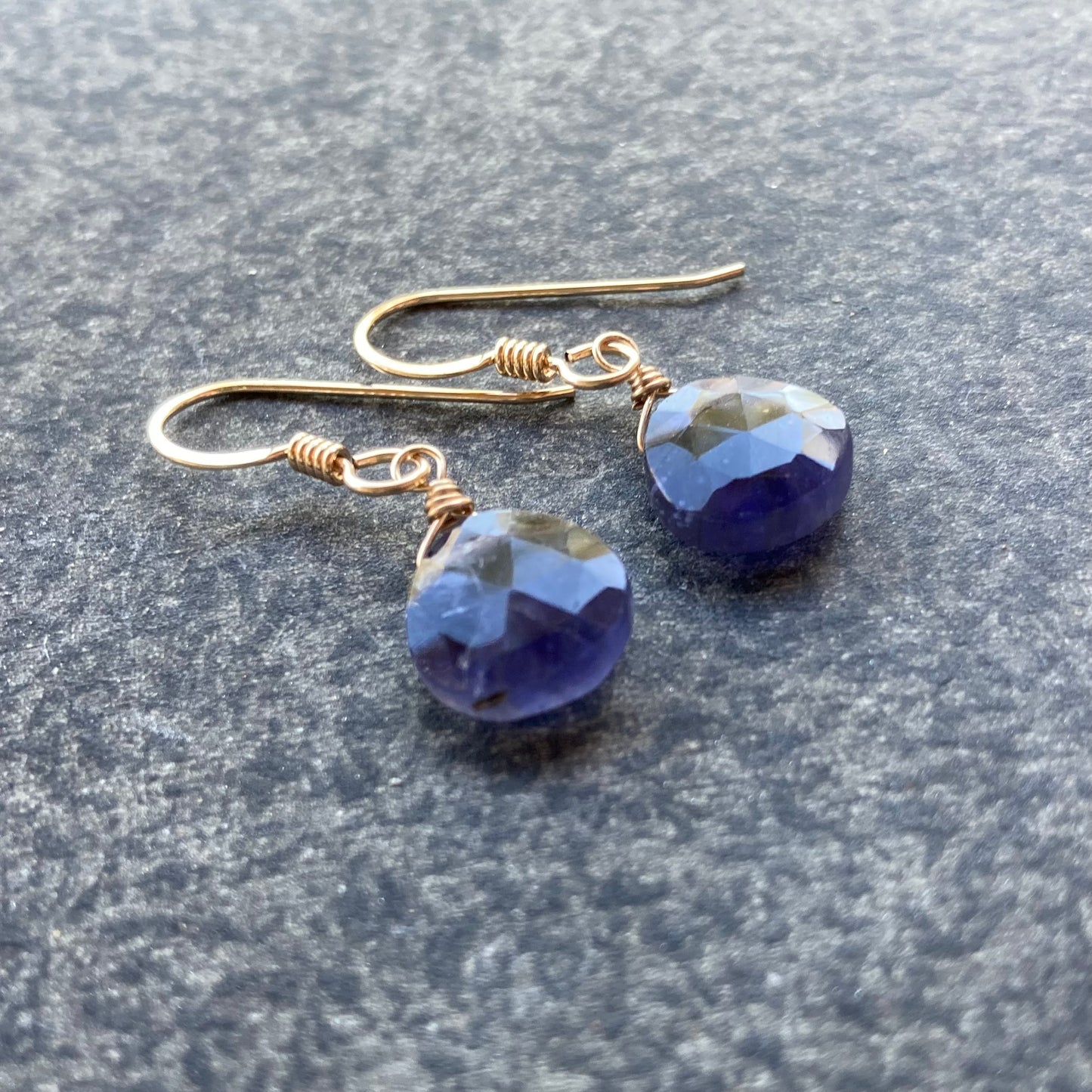 Iolite & Gold Earrings