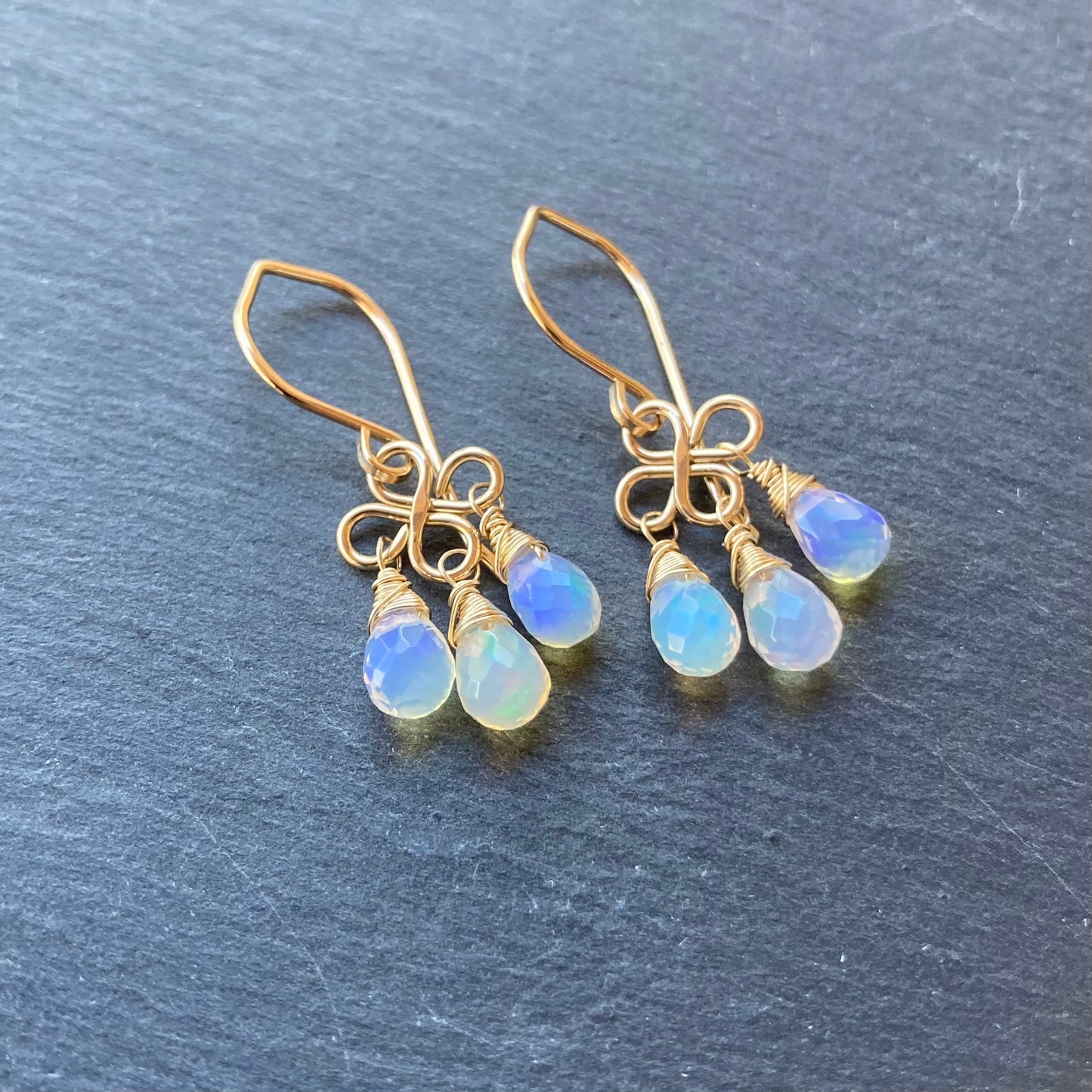 Ethiopian Opal & Gold Earrings