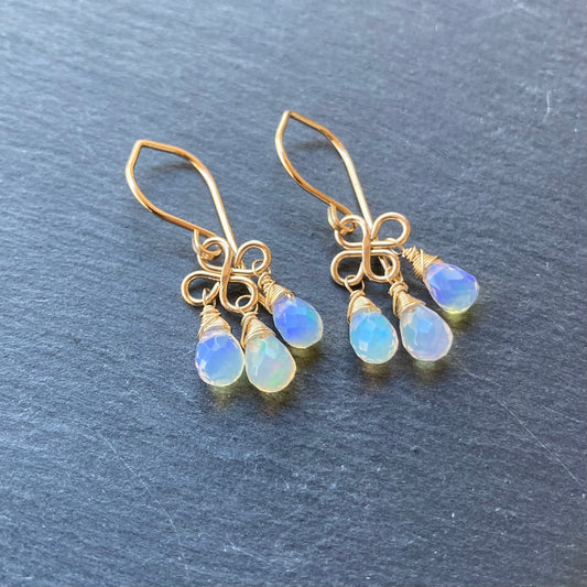 Ethiopian Opal & Gold Earrings