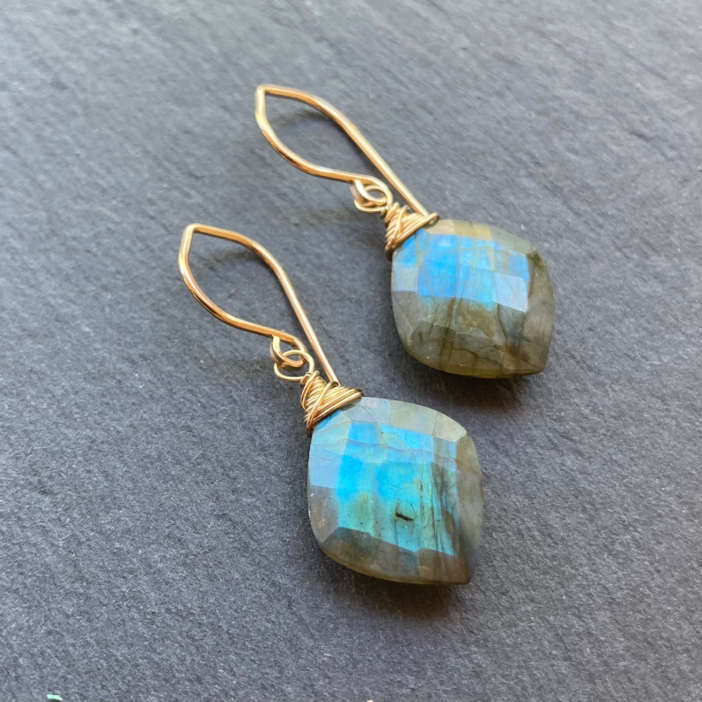 Labradorite & Gold Earrings