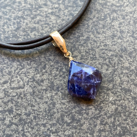 Sodalite & Bronze Leather Choker