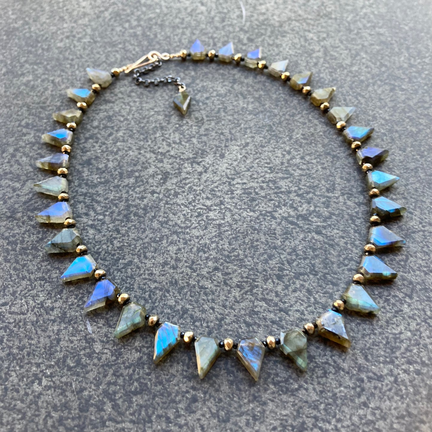 Labradorite, Black Spinel & Pyrite Spike Collar