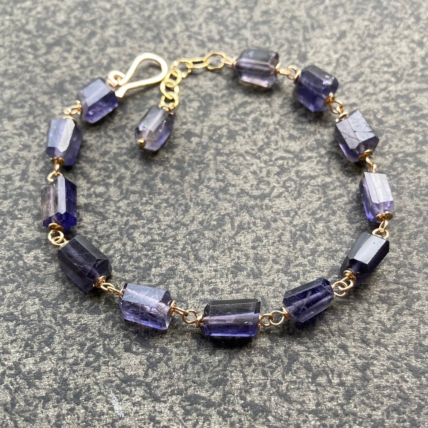 Iolite & Gold Bracelet