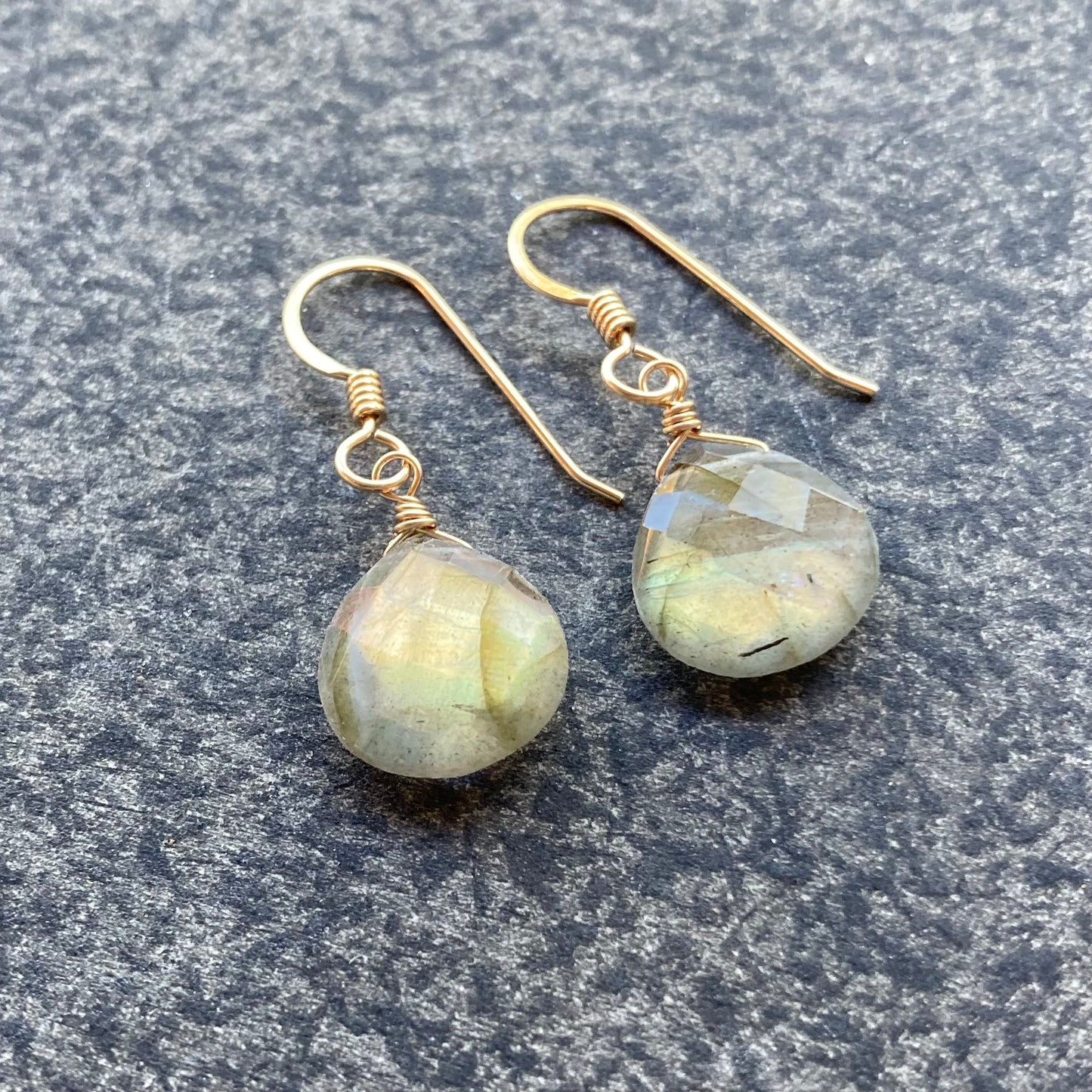 Labradorite & Gold Earrings