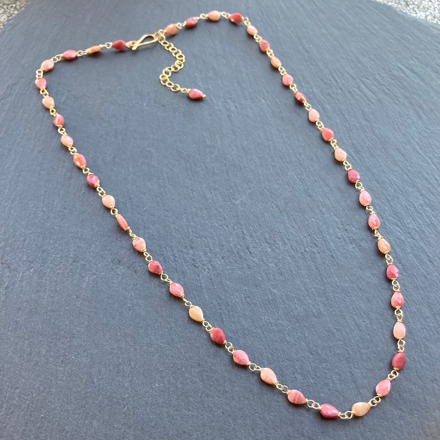 Rhodonite & Gold Necklace