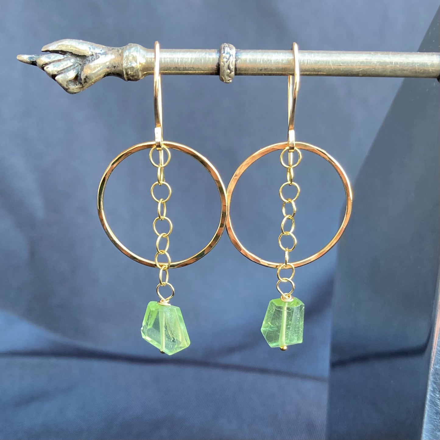 Peridot & Gold Hoop Earrings