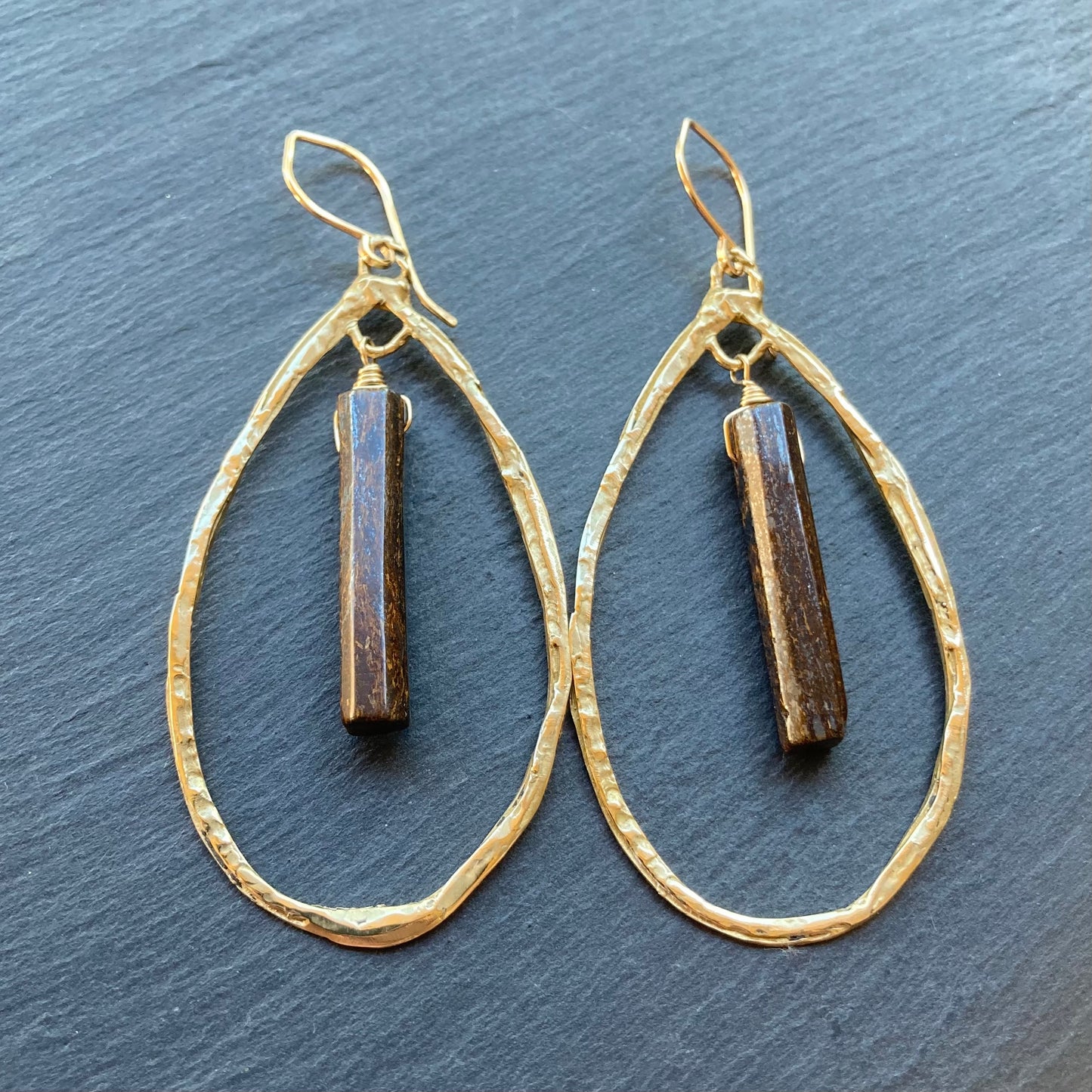 Bronzite, Gold & Bronze Hoops