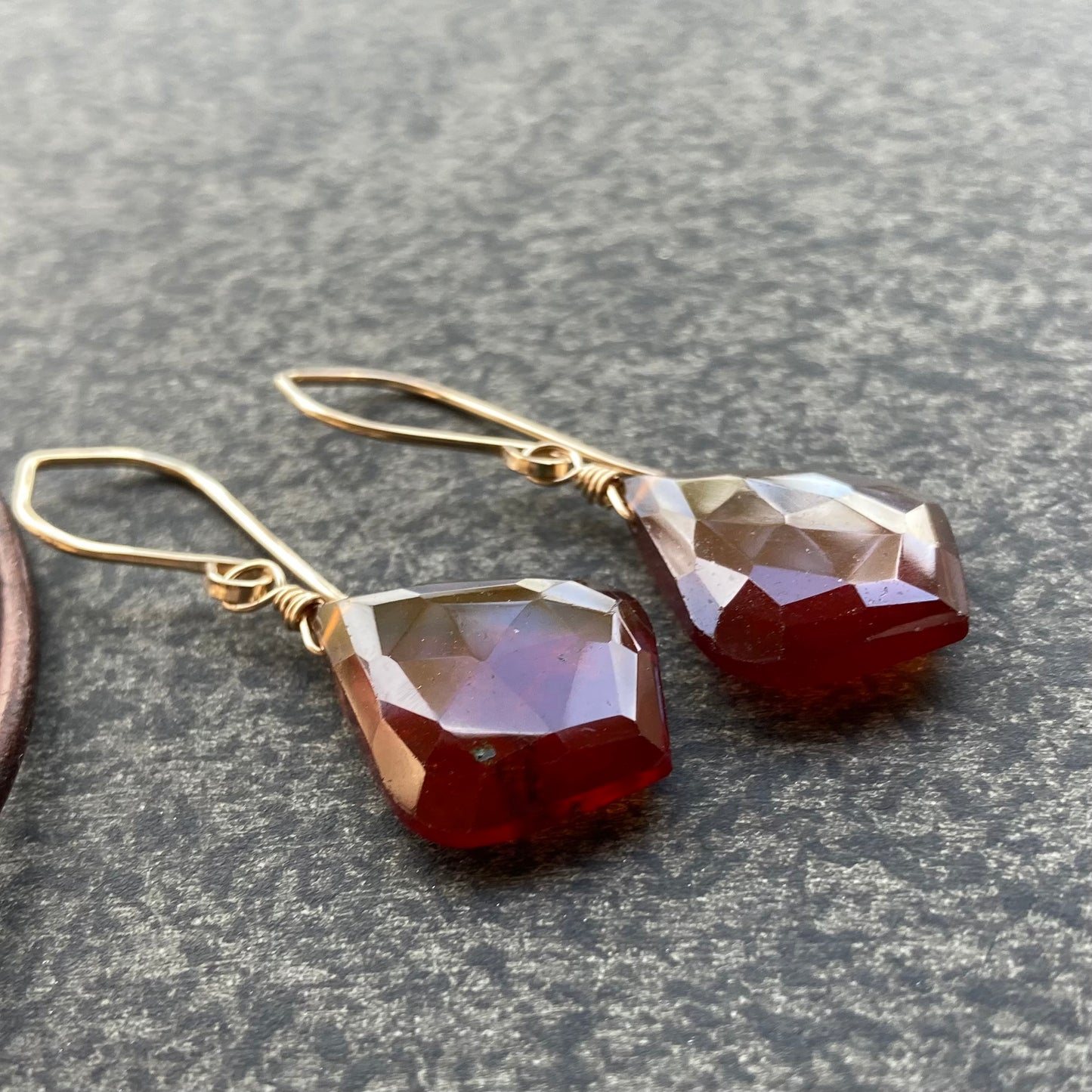 Hessonite & Gold Earring