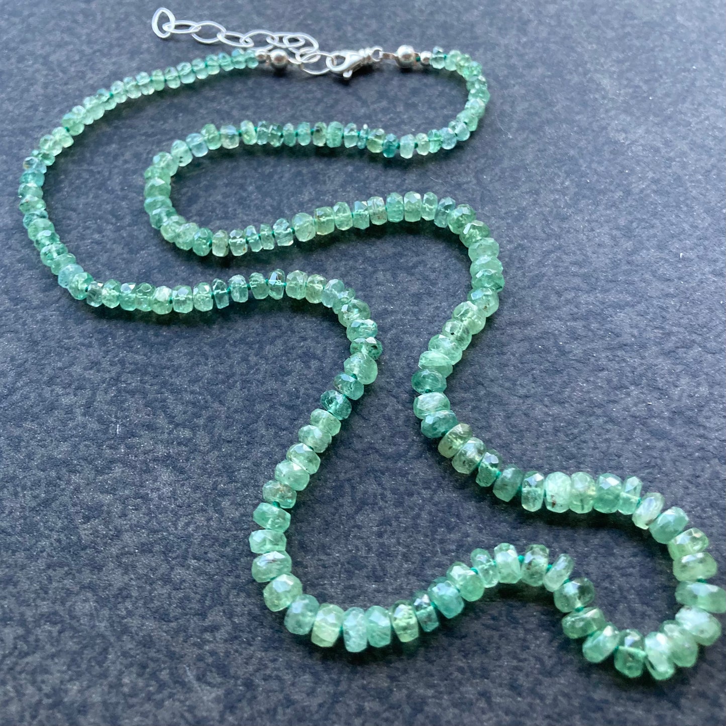 Mint Green Kyanite Hand Knotted Silk Necklace
