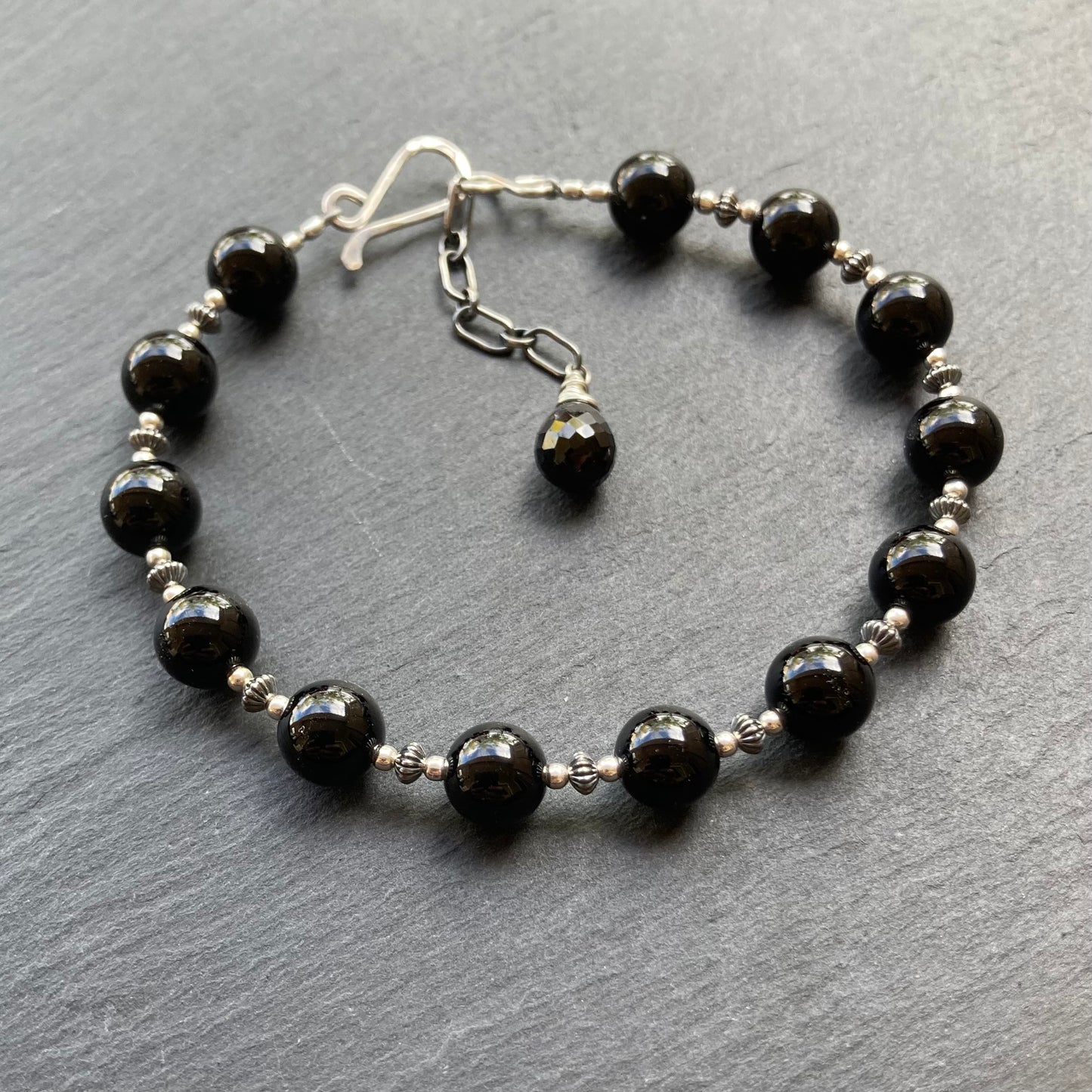 Black Onyx & Sterling Silver Bracelet
