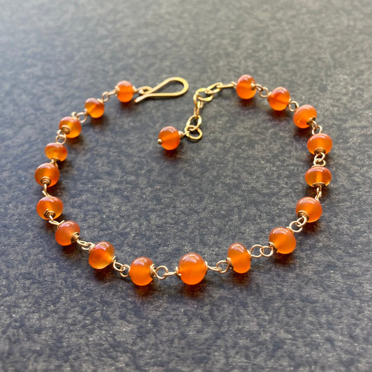 Fanta Carnelian & Gold Bracelet