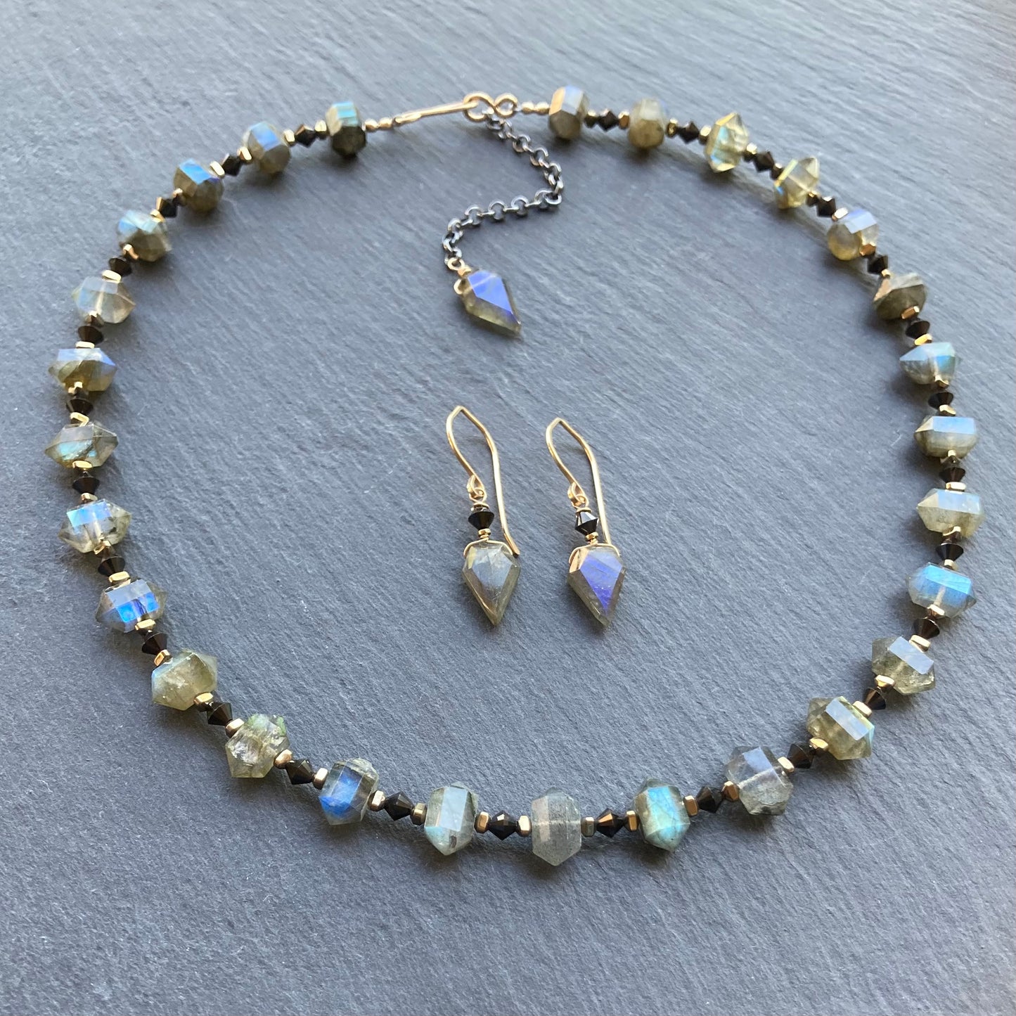 Labradorite, Black Spinel & Pyrite Collar