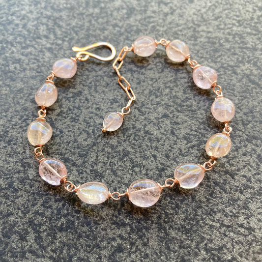 Morganite & Rose Gold Bracelet