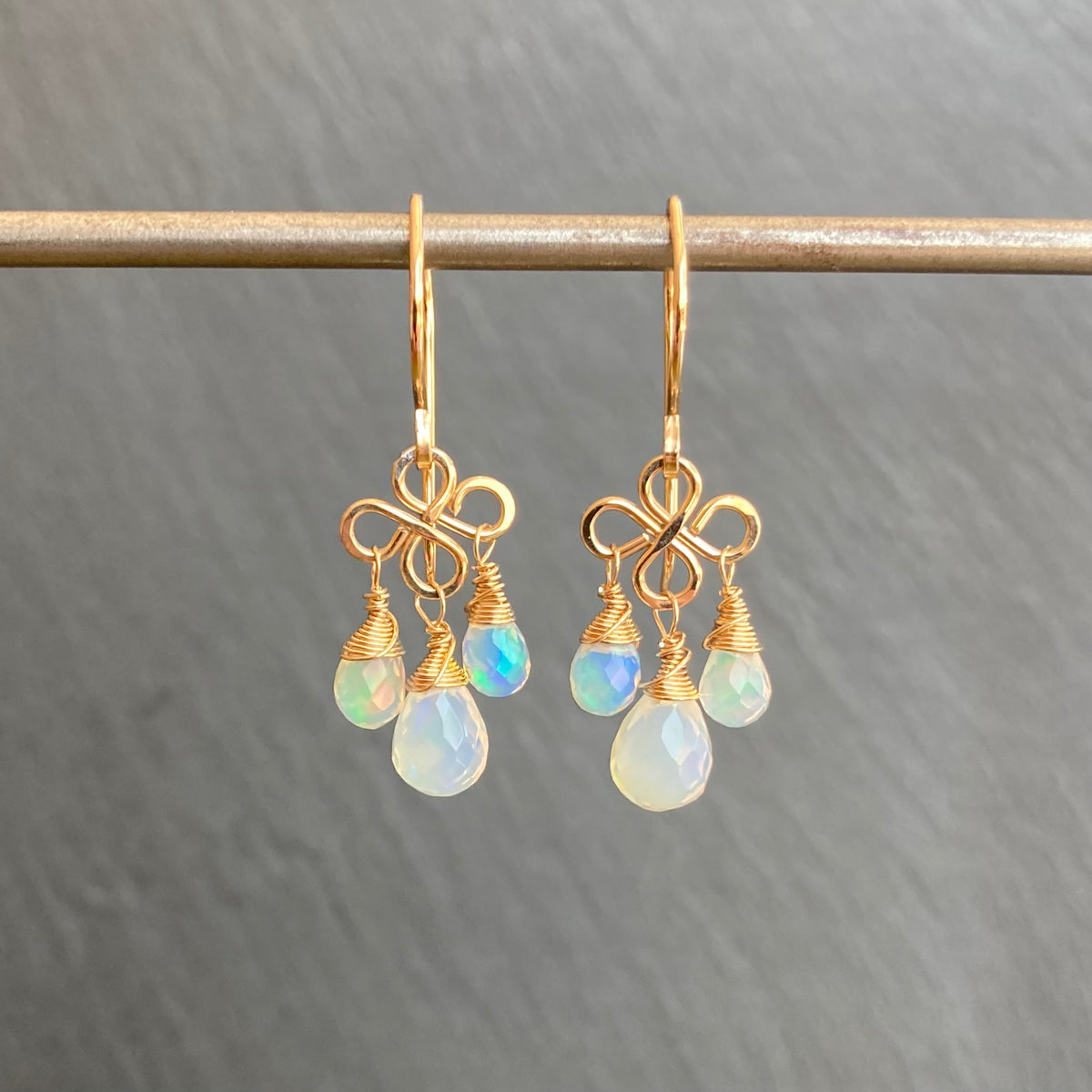 Ethiopian Opal & Gold Earrings