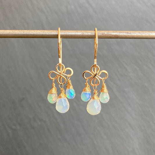 Ethiopian Opal & Gold Earrings