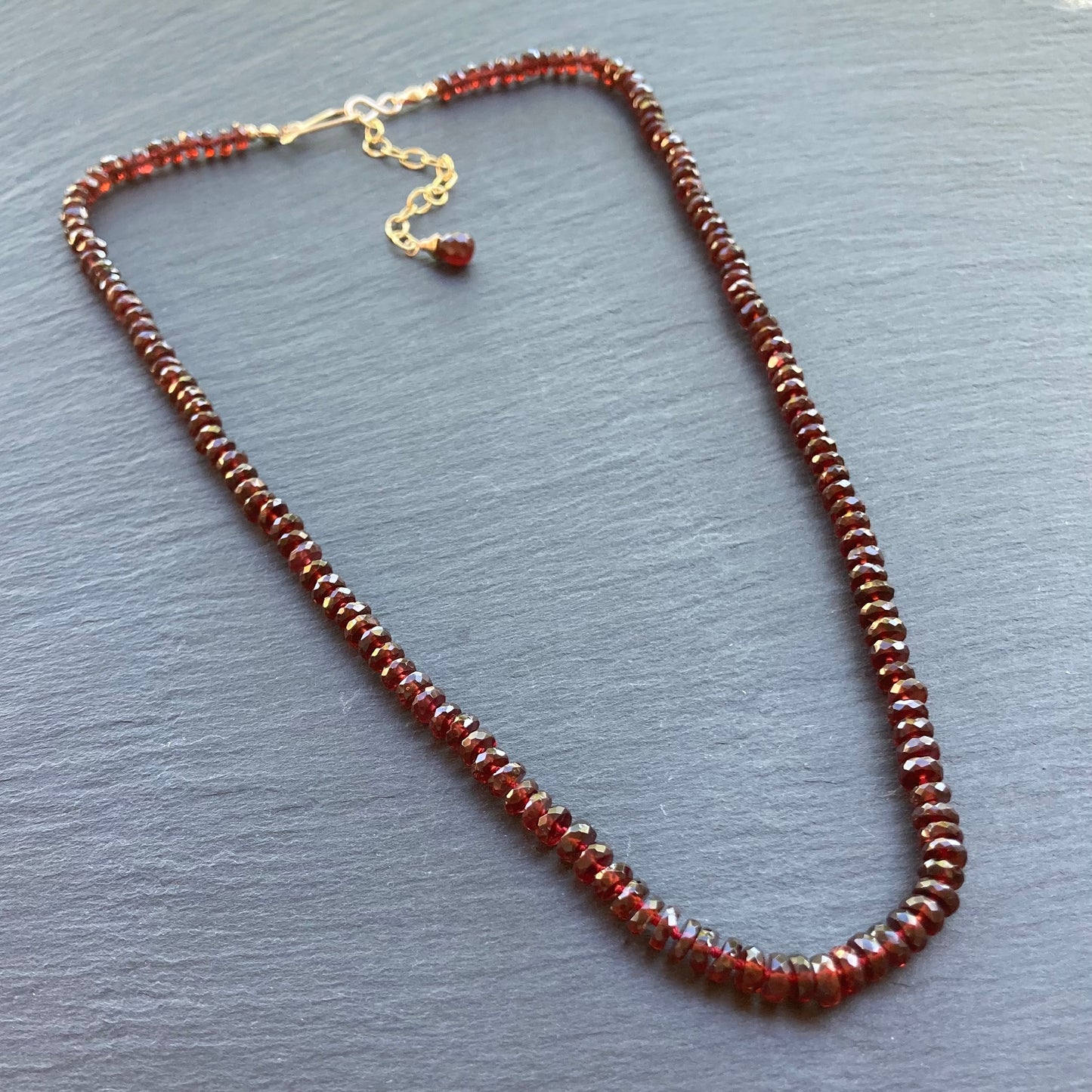 Mozambique Garnet Hand Knotted Silk Necklace