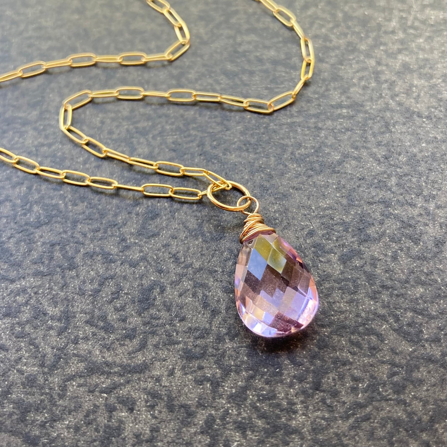 Amethyst & Gold Pendant Necklace