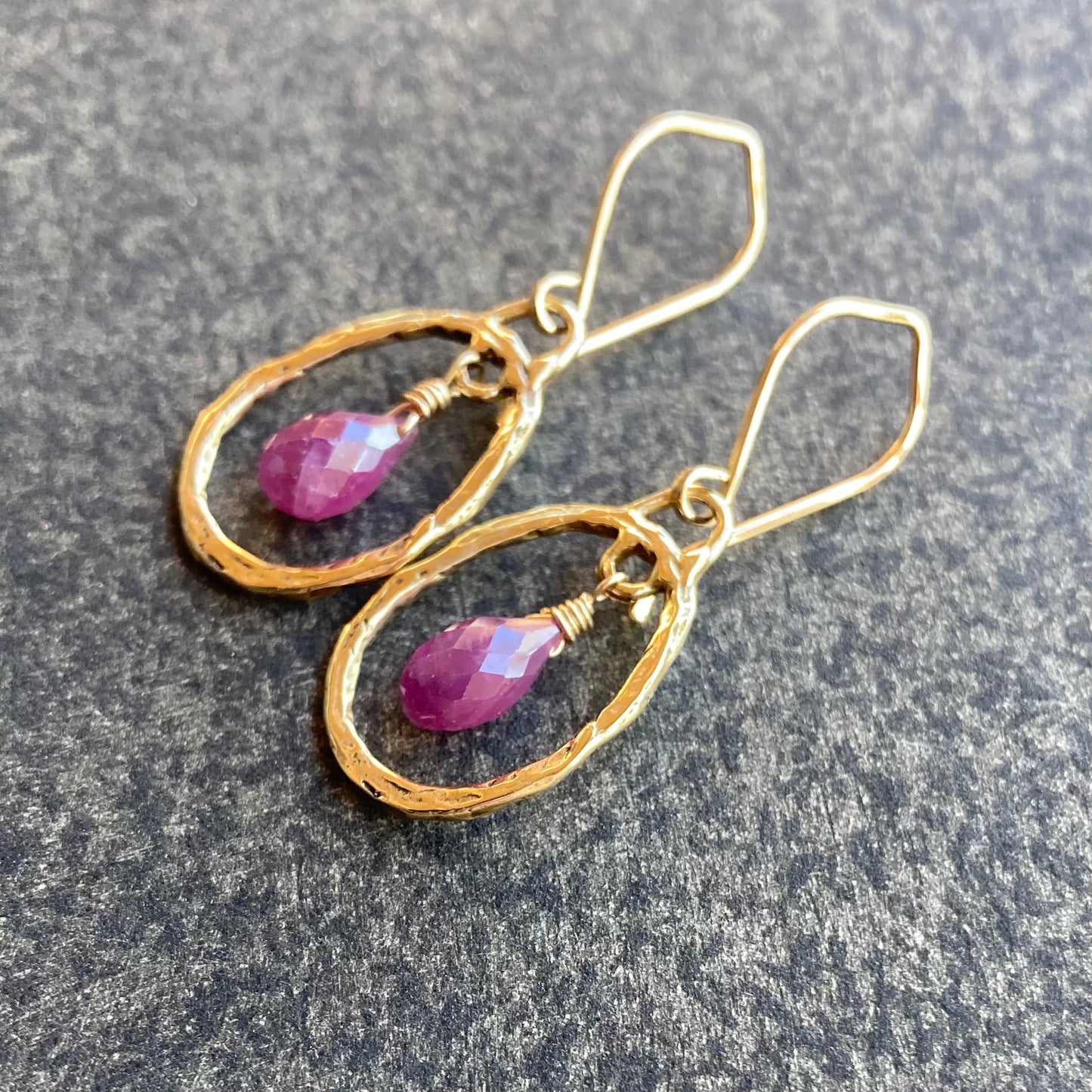 Ruby, Gold & Bronze Oval Hoops