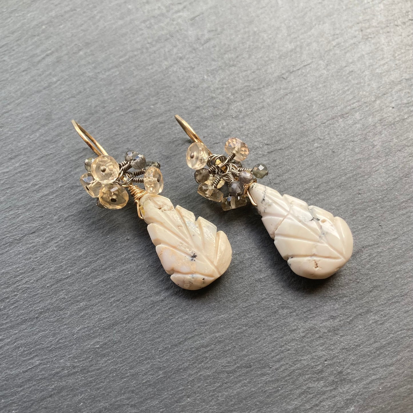 Dendritic Opal & Mixed Metal Earrings