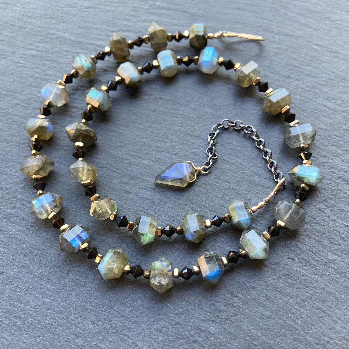 Labradorite, Black Spinel & Pyrite Collar