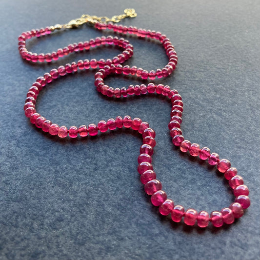 Ruby Hand Knotted Silk Necklace
