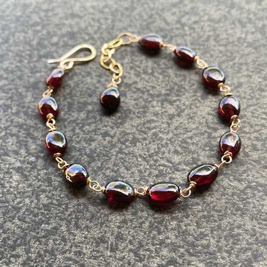 Rhodolite Garnet & Gold Bracelet