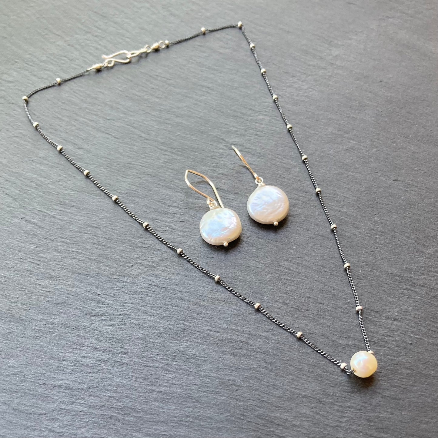Akoya Pearl & Sterling Silver Necklace