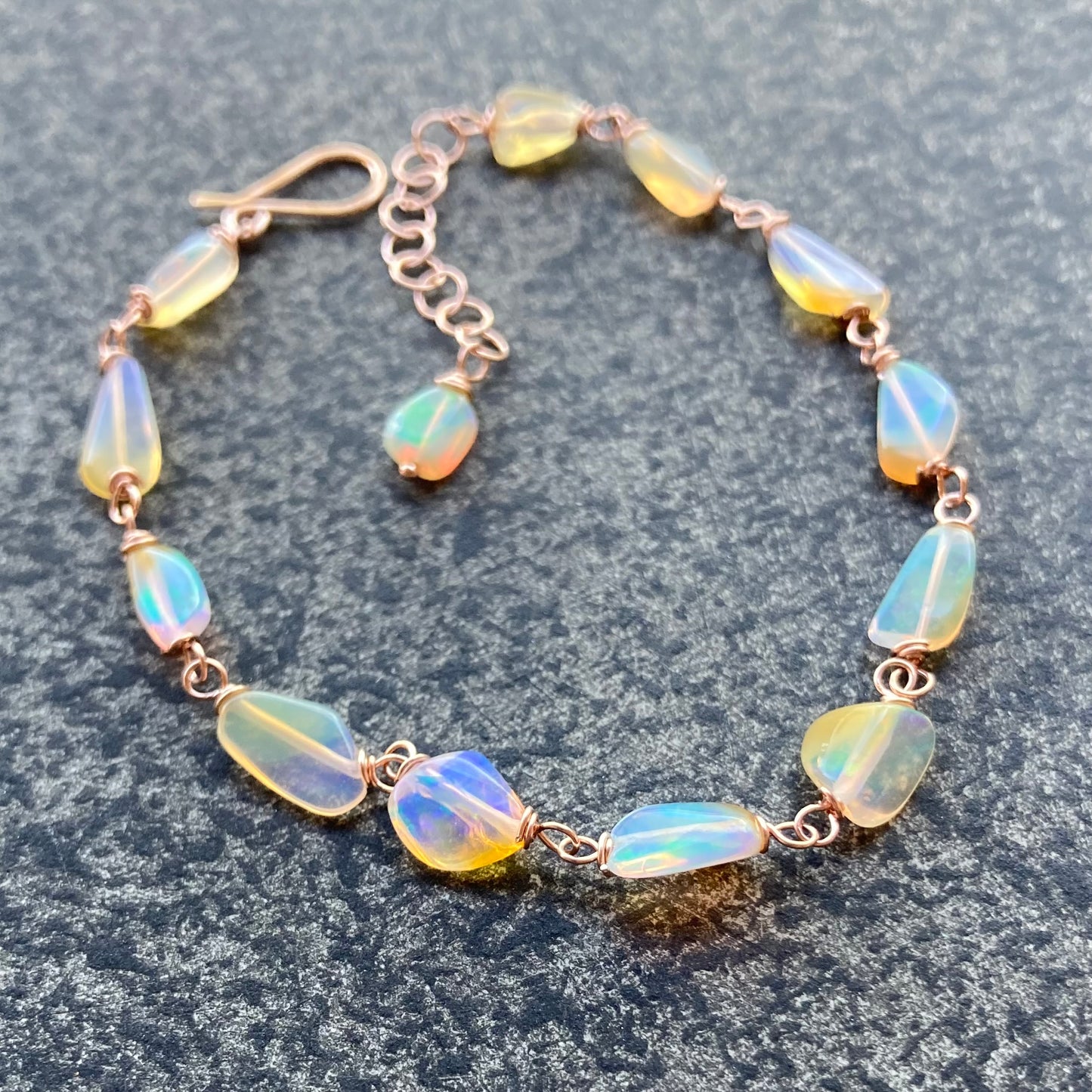 Ethiopian Opal & Rose Gold Bracelet