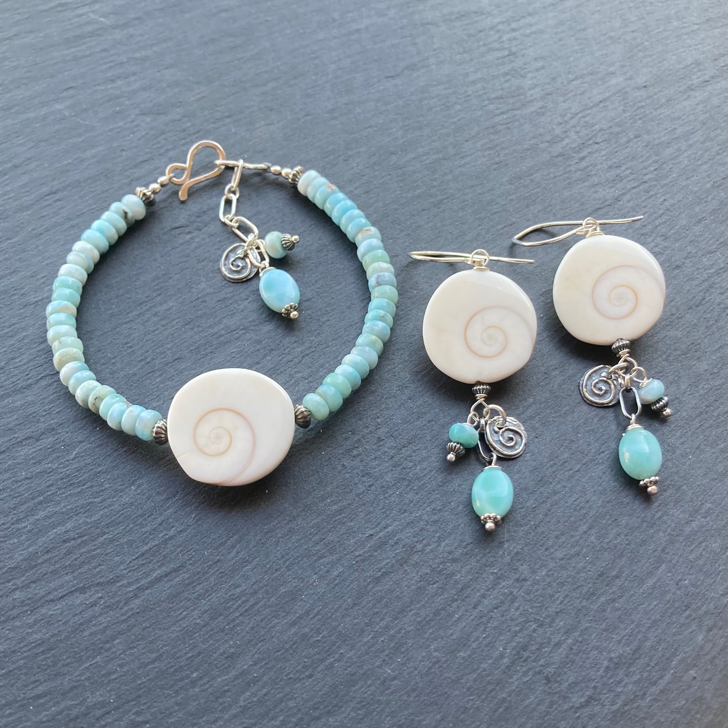 Larimar & Sterling Silver Shiva Eye Earrings