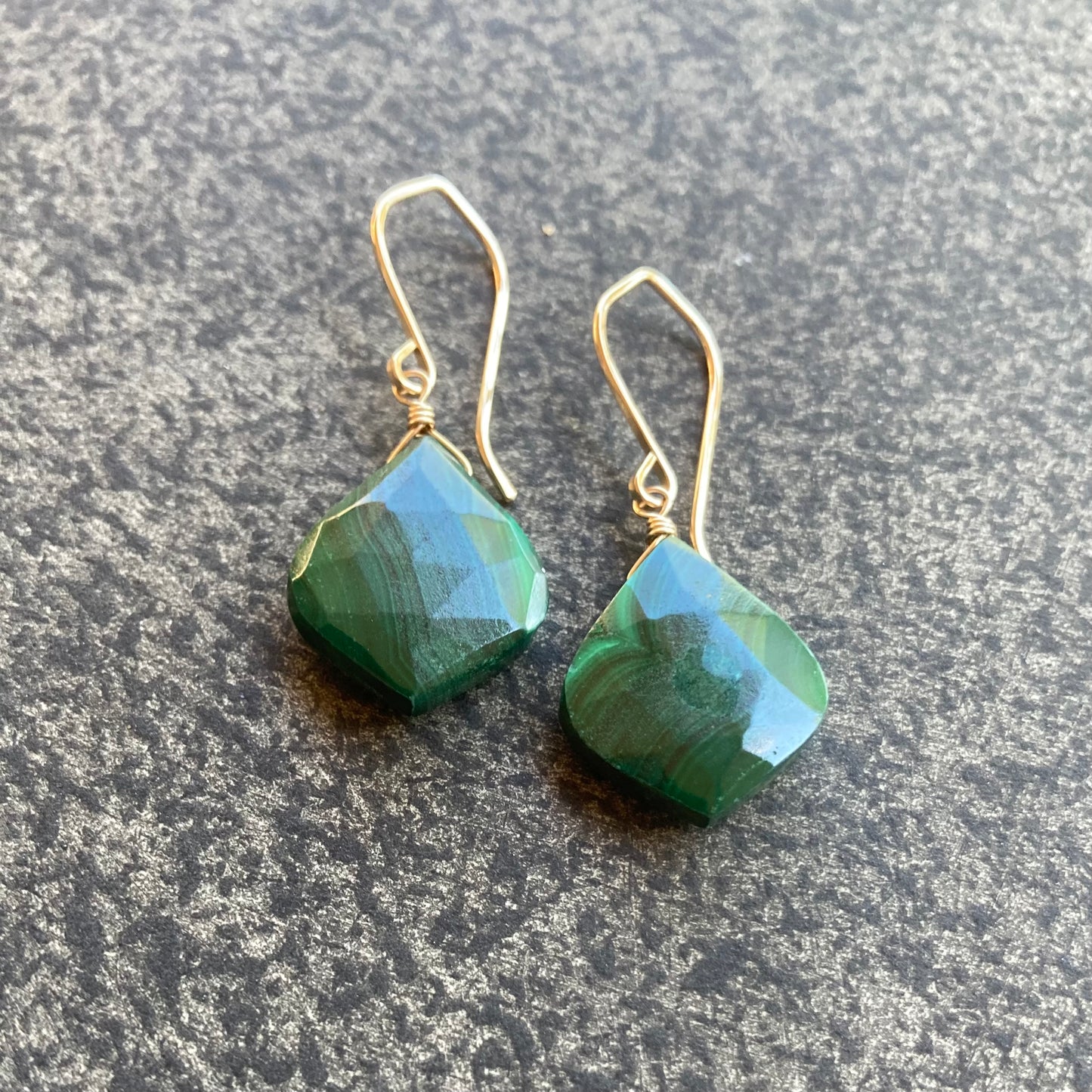 Malachite & Gold Earrings