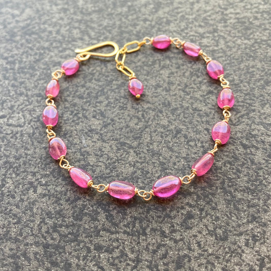 Pink Sapphire & Gold Bracelet