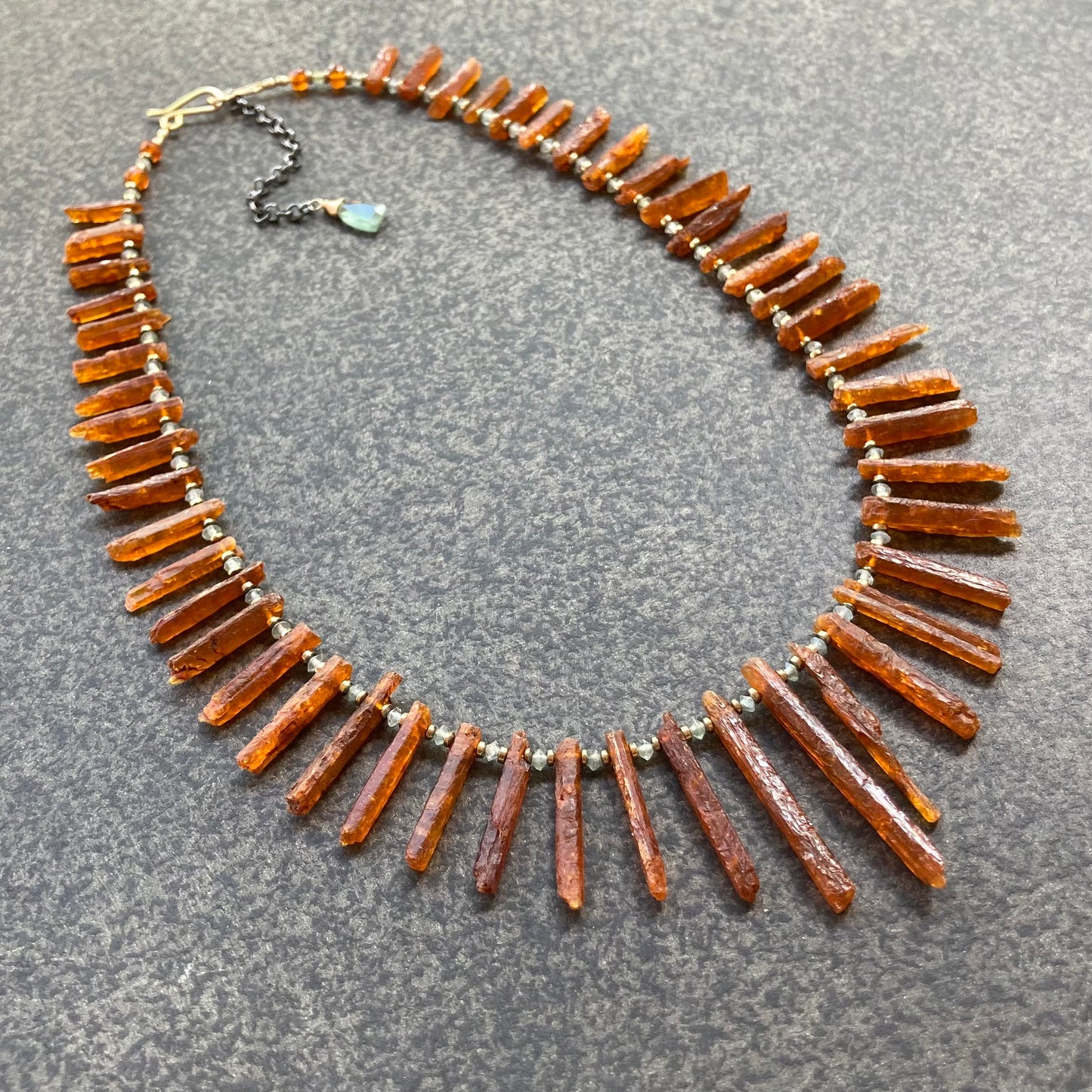 Orange Kyanite & Aqua Apatite Fire & Ice Choker