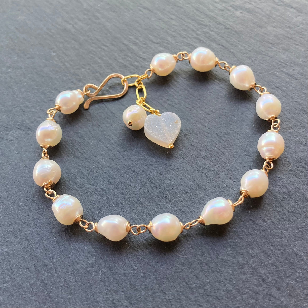 Freshwater Baroque Pearl & Gold Bracelet