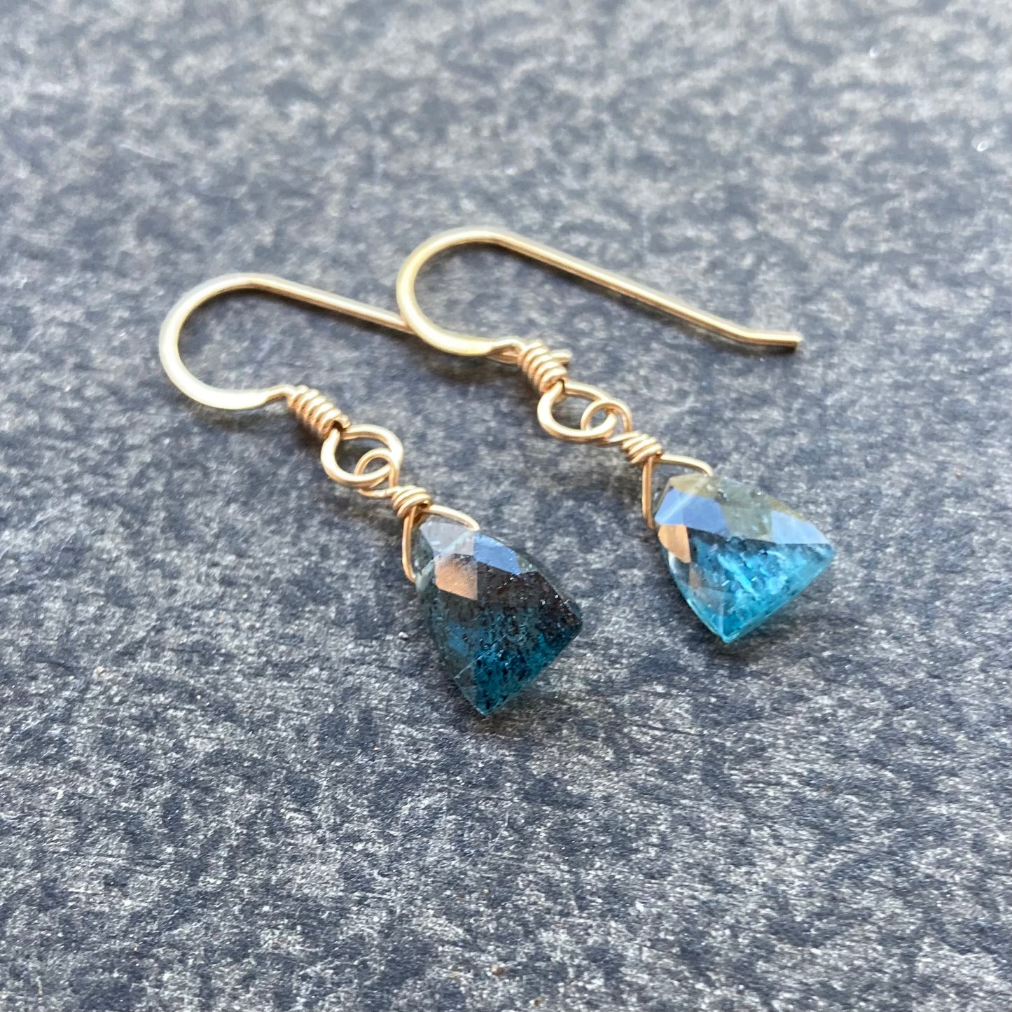 Moss Kyanite & Gold Earrings