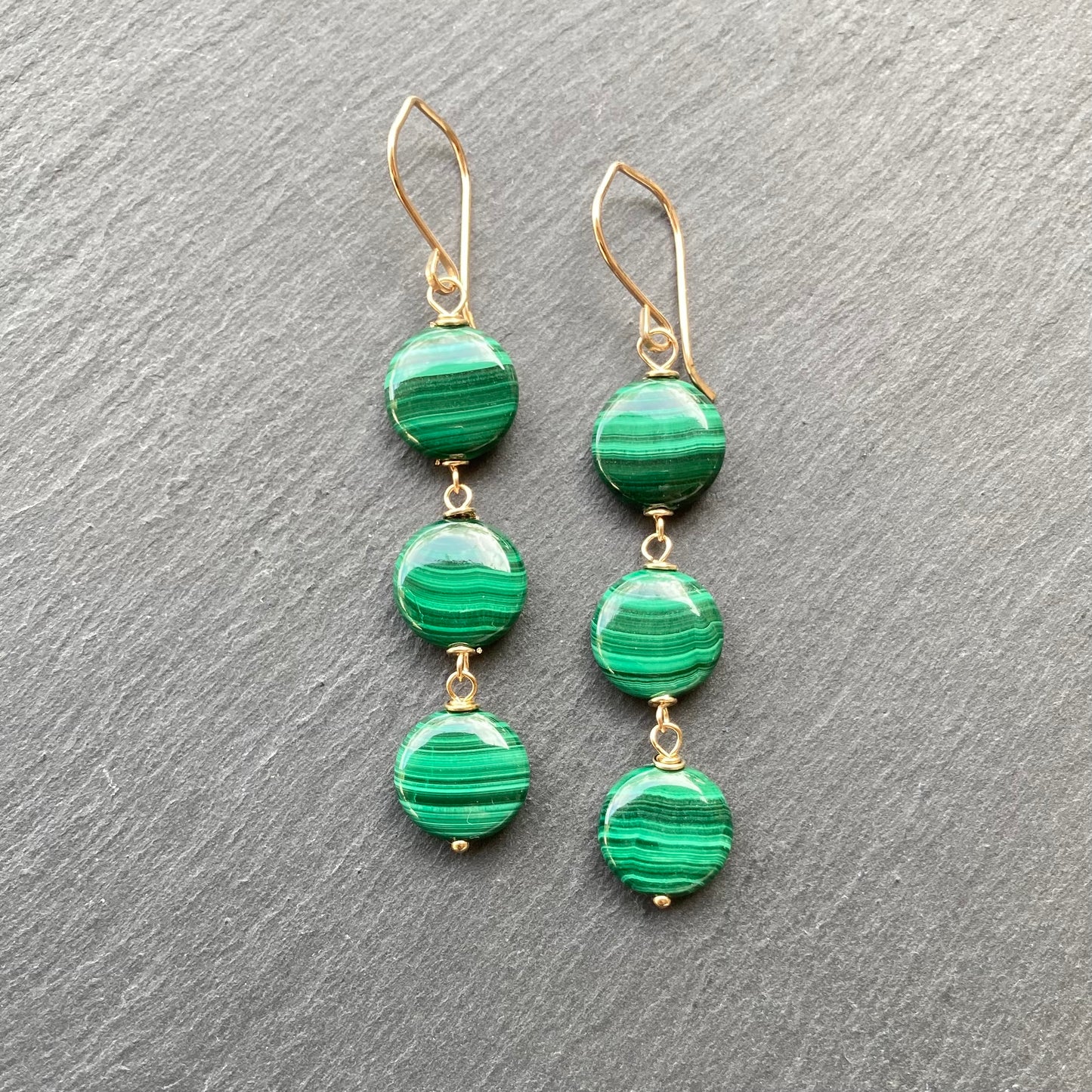Malachite & Gold Earrings