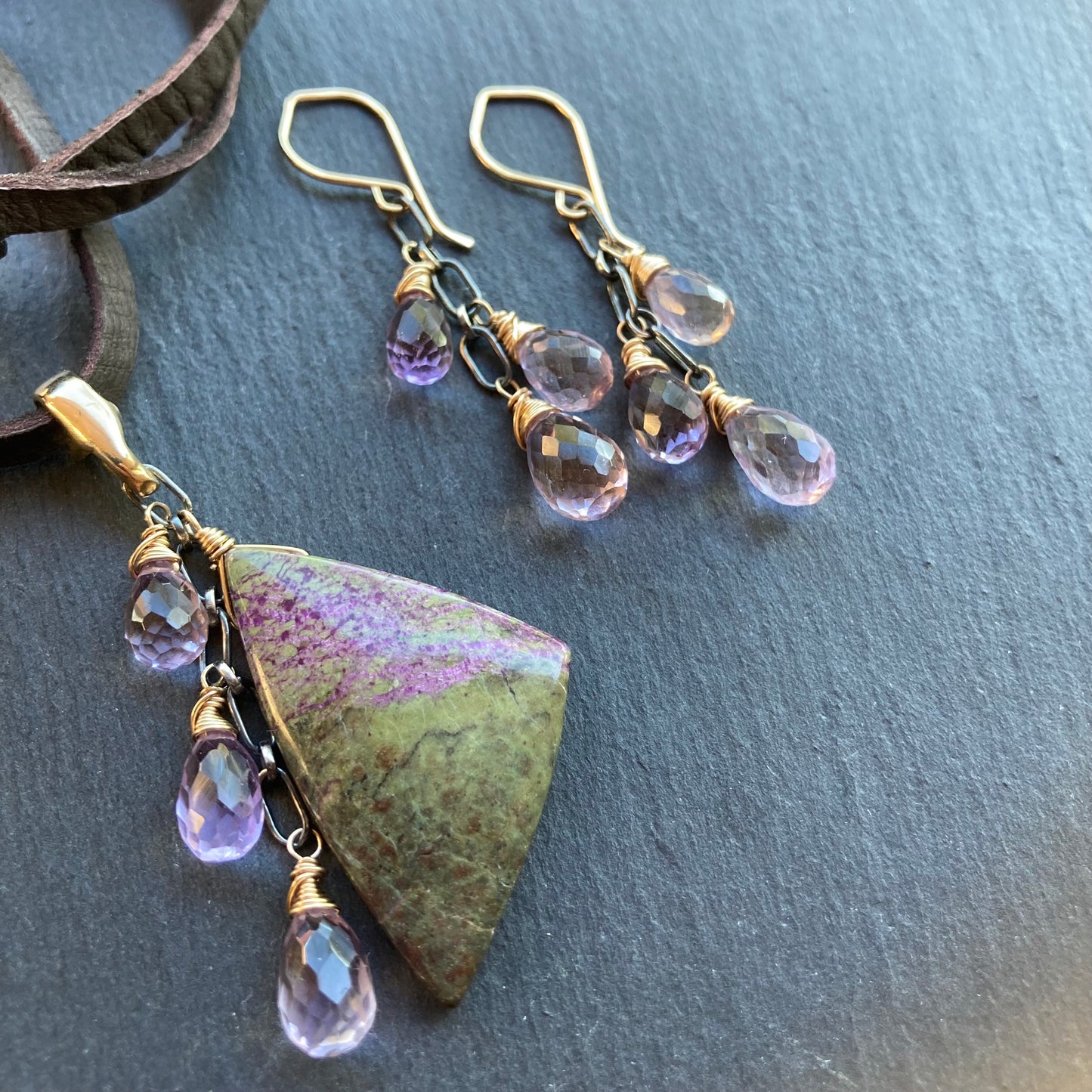 Ametrine & Mixed Metal Cascade Earrings