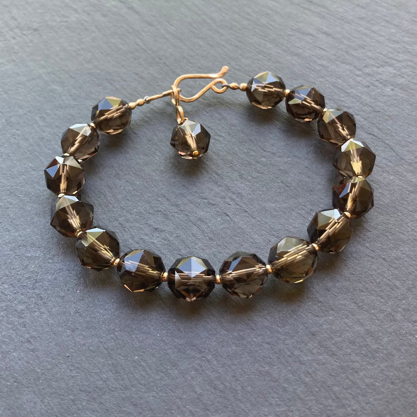 Smoky Quartz & Gold Bracelet