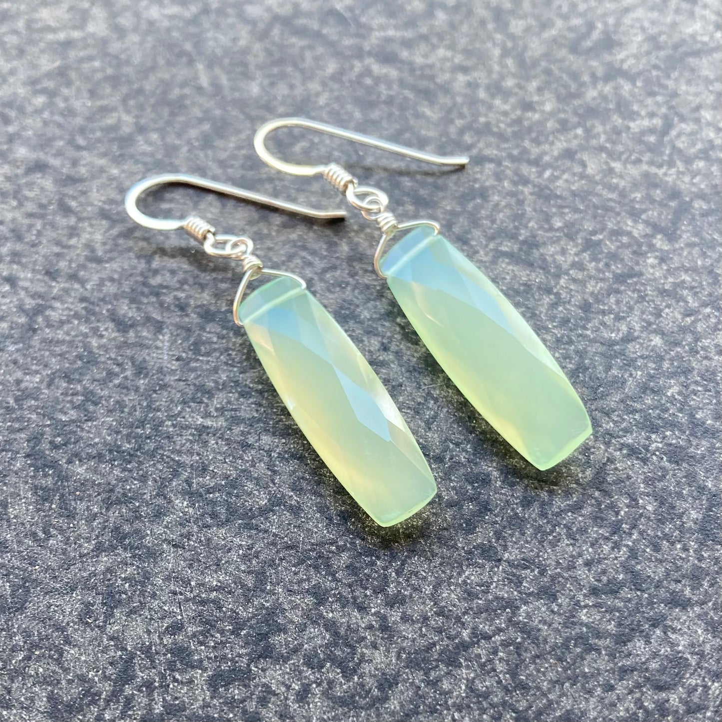 Aqua Chalcedony & Sterling Silver Earrings