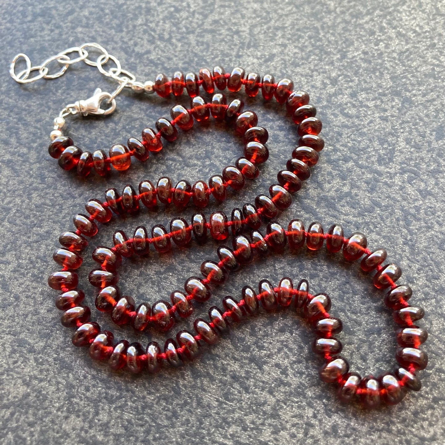 Mozambique Garnet Hand Knotted Silk Choker