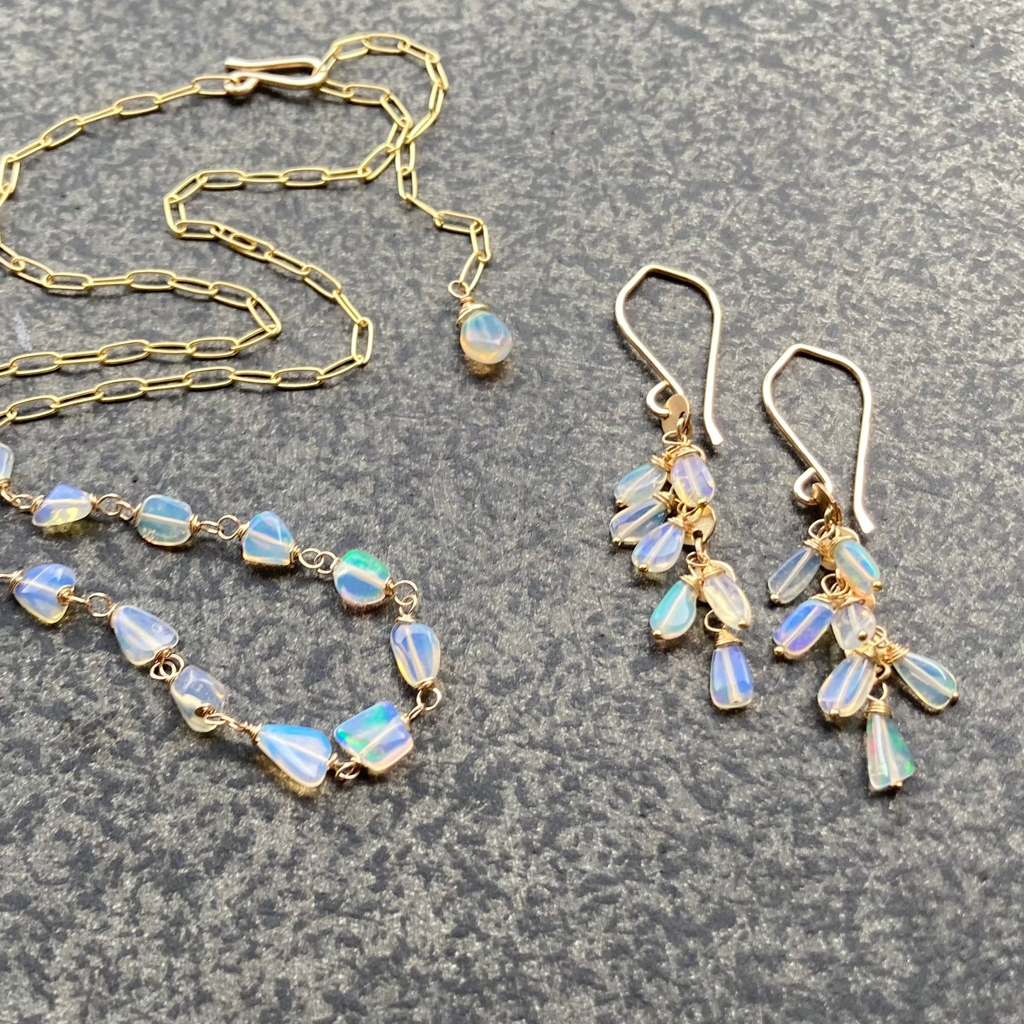 Ethiopian Opal & Gold Necklace