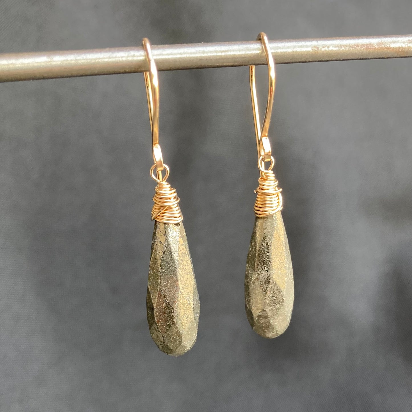 Pyrite & Gold Earrings