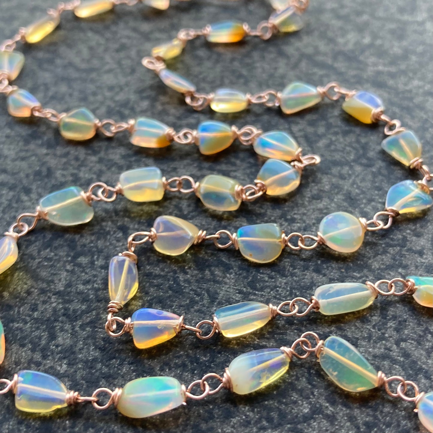 Ethiopian Opal & Rose Gold Necklace