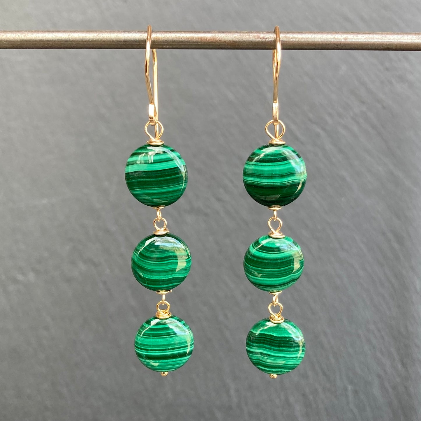 Malachite & Gold Earrings
