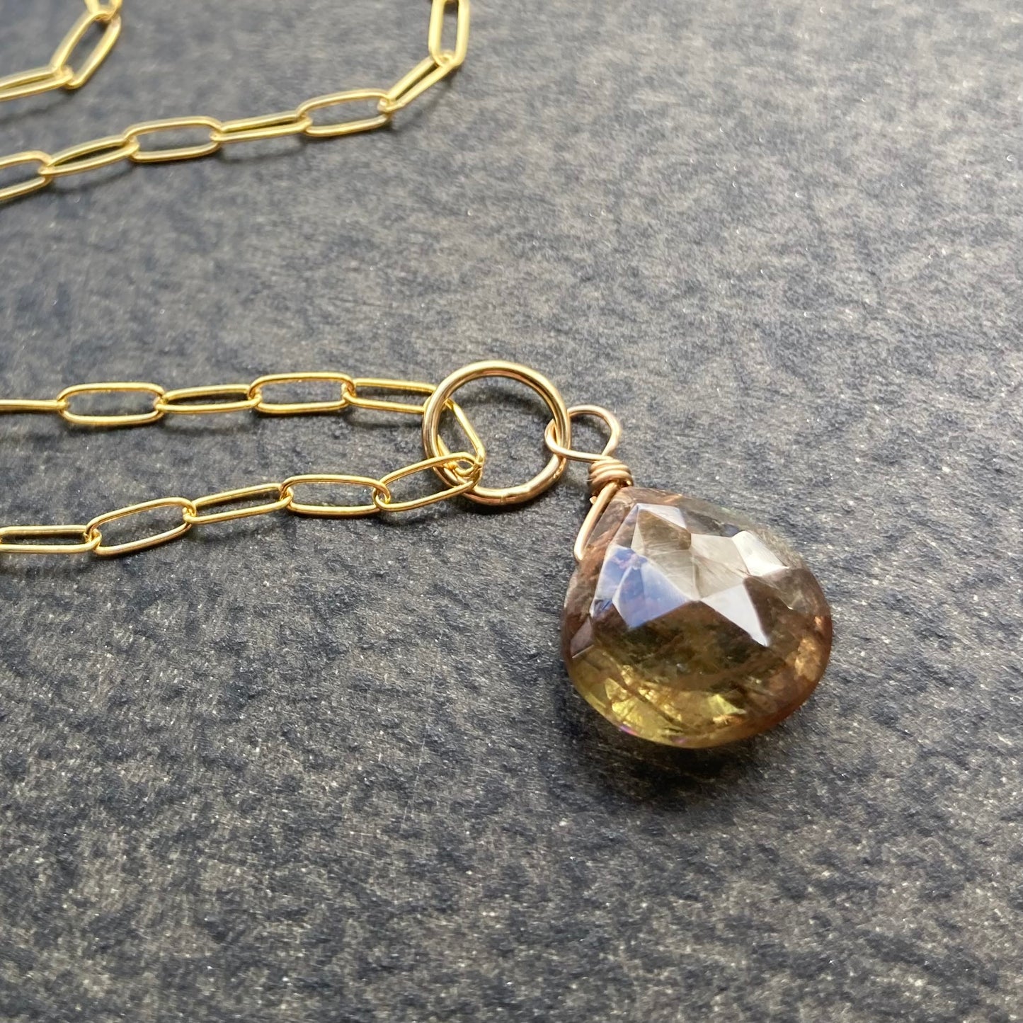 Andalusite & 14k Gold Pendant Necklace