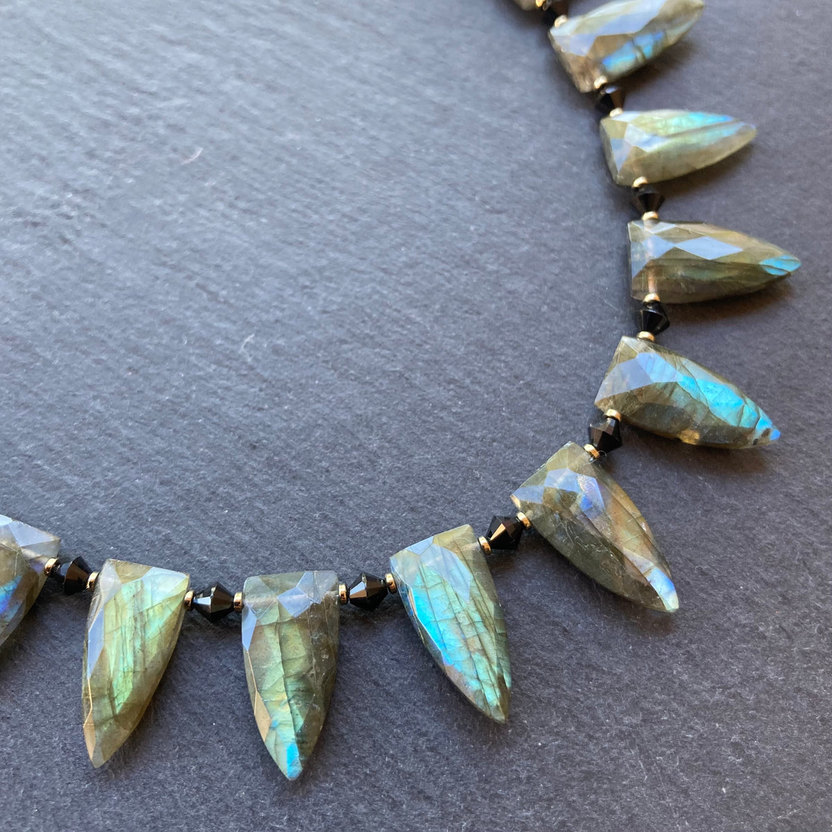 Labradorite, Black Spinel & Pyrite Necklace