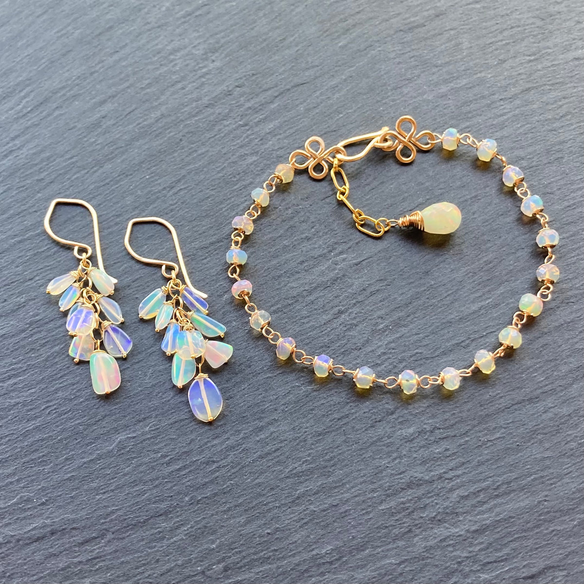 Ethiopian Opal & Gold Bracelet